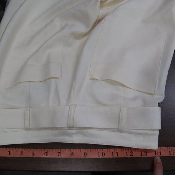 J. Crew Belted Twill Trouser Women 0 Cream Coastal Flowy Professional Career NWT - Picture 13 of 16